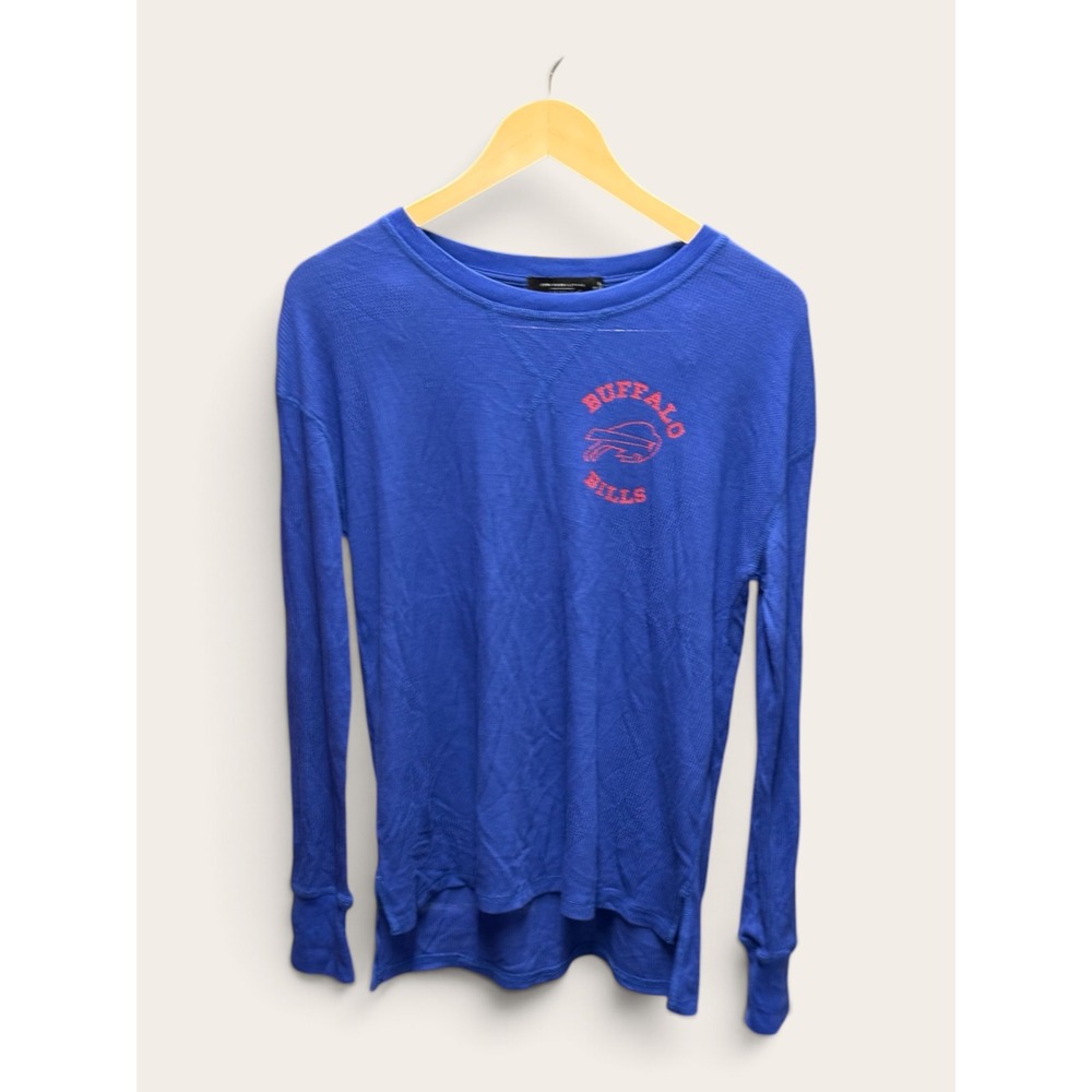 Junk Food Buffalo Bills Womens Blue Timeout Thermal Long Sleeve Shirt Small NWT